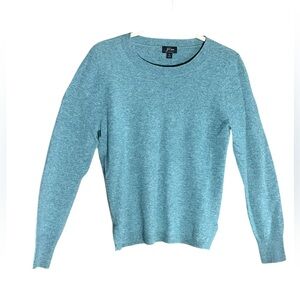 J.Crew 100% Cashmere Dust blue-green long sleeve crew neck sweater great cond S